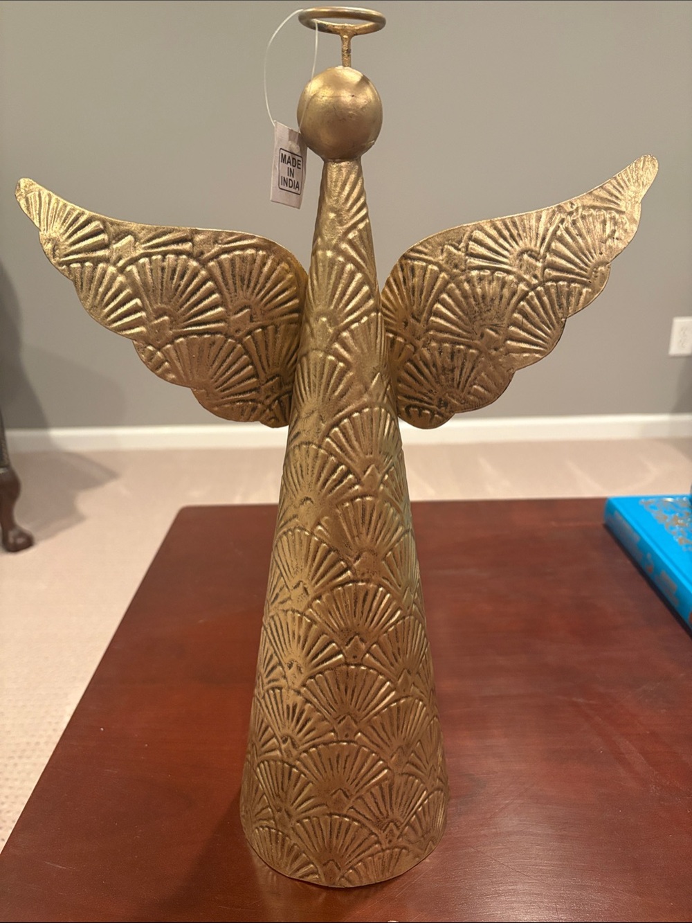 Gold Textured Angel Sculpture